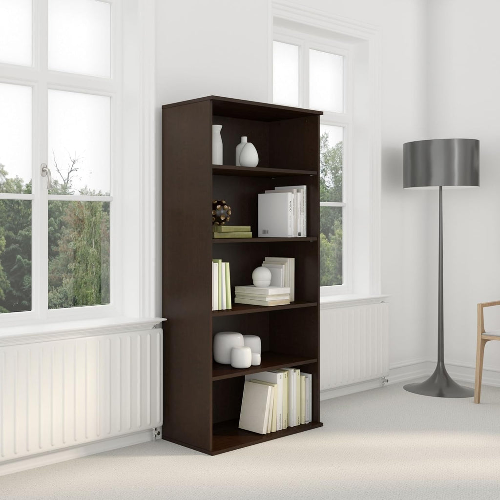 5 Shelf Bookcase in Mocha Cherry P341