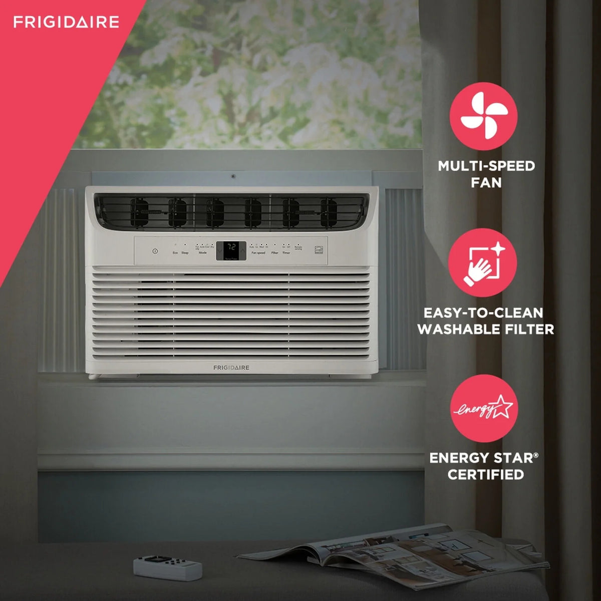12,000 BTU Window Air Conditioner with Remote, White H4340
