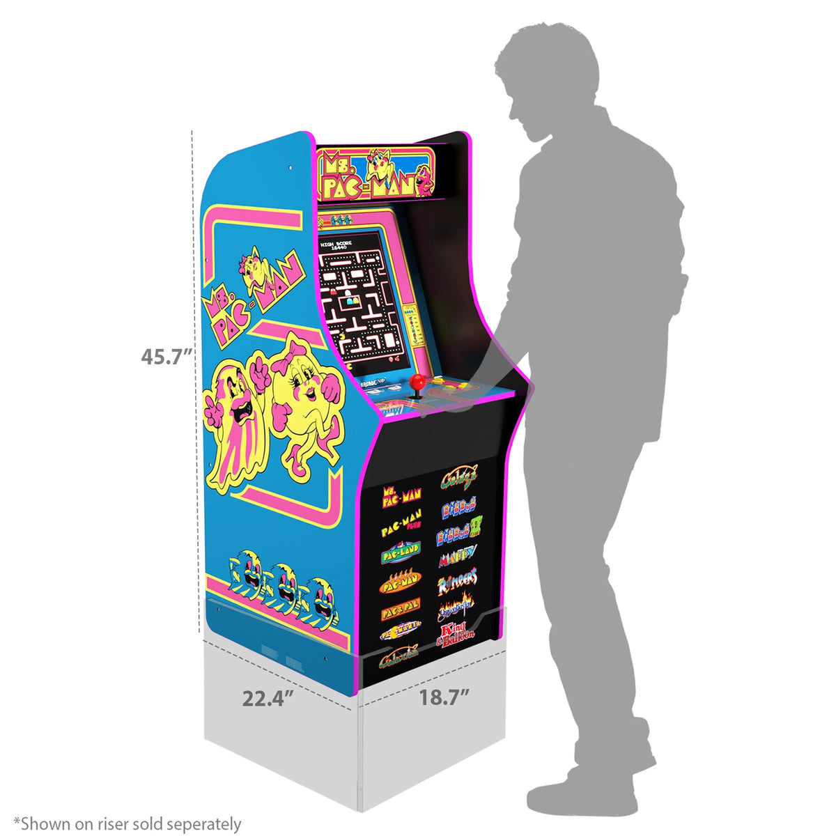 Ms. PAC-MAN Classic Arcade Game with 14 Classic Games and 17-inch Screen G546