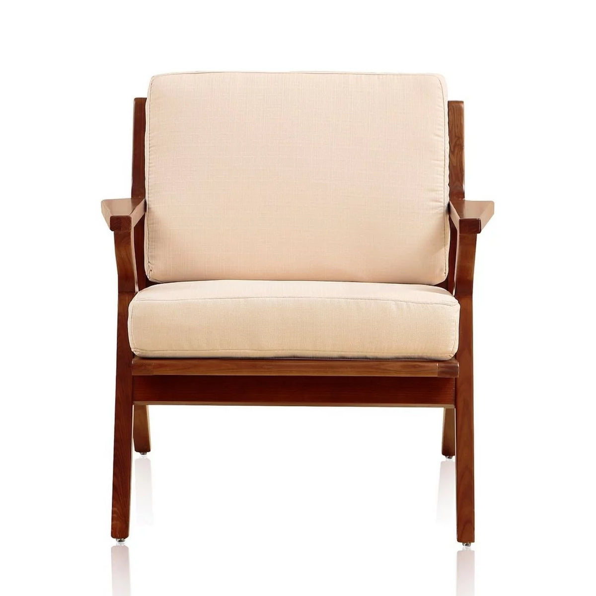 Cream and Amber Twill Weave Accent Chair E9622