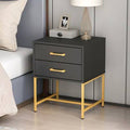 Black 2 Drawer End Table with Storage Y784