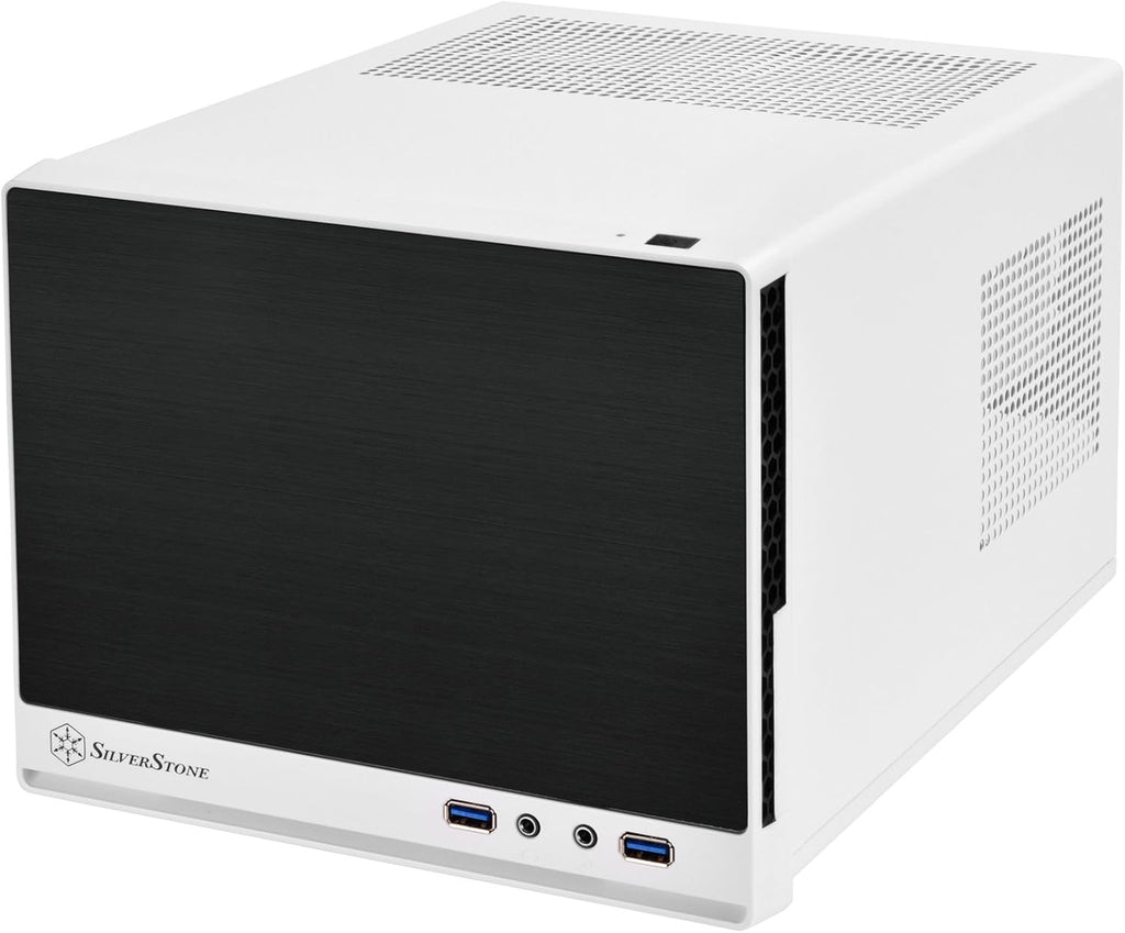 White & Black Mini-ITX Computer Case with Mesh Front Panel T929895