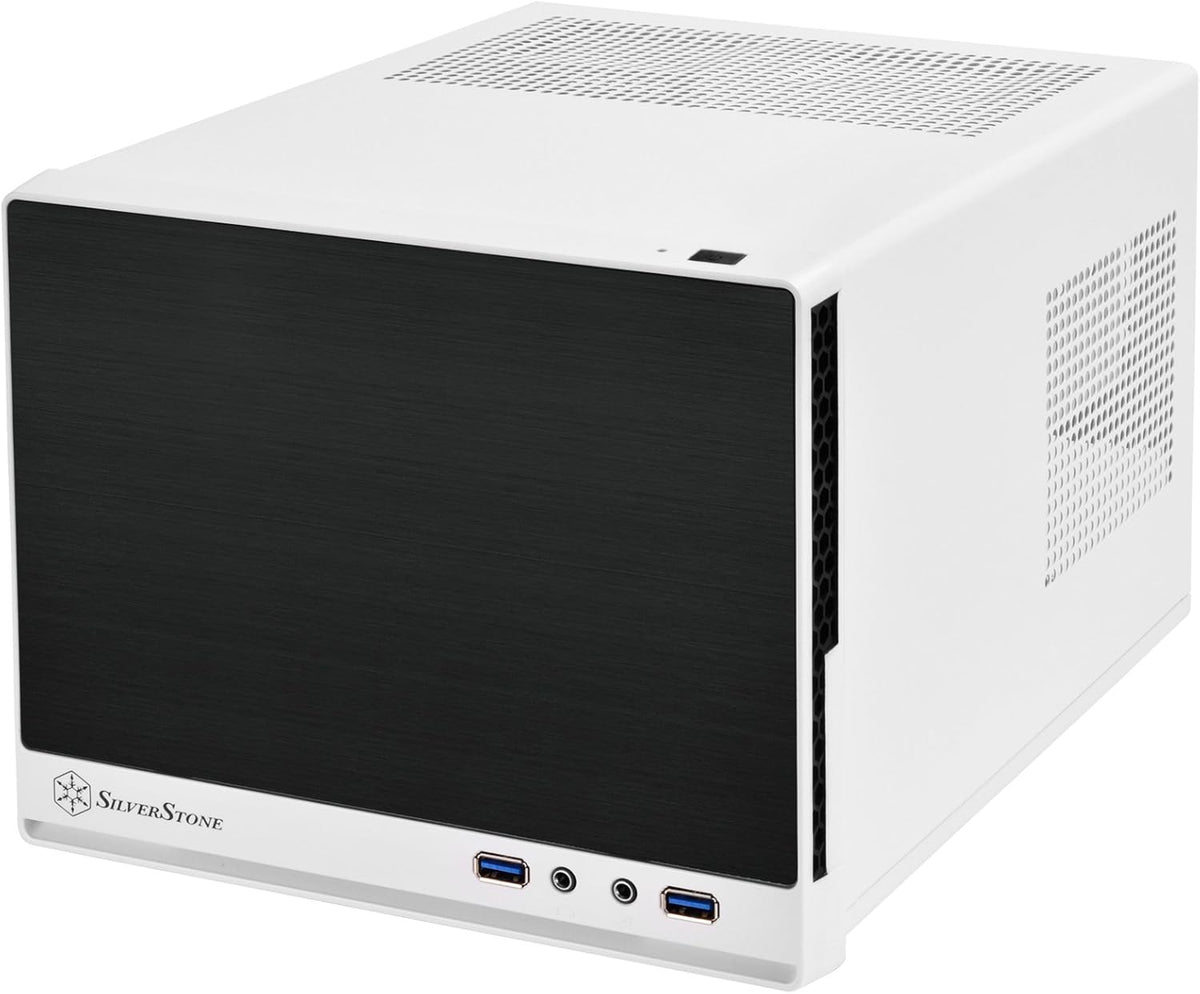 White & Black Mini-ITX Computer Case with Mesh Front Panel T929895