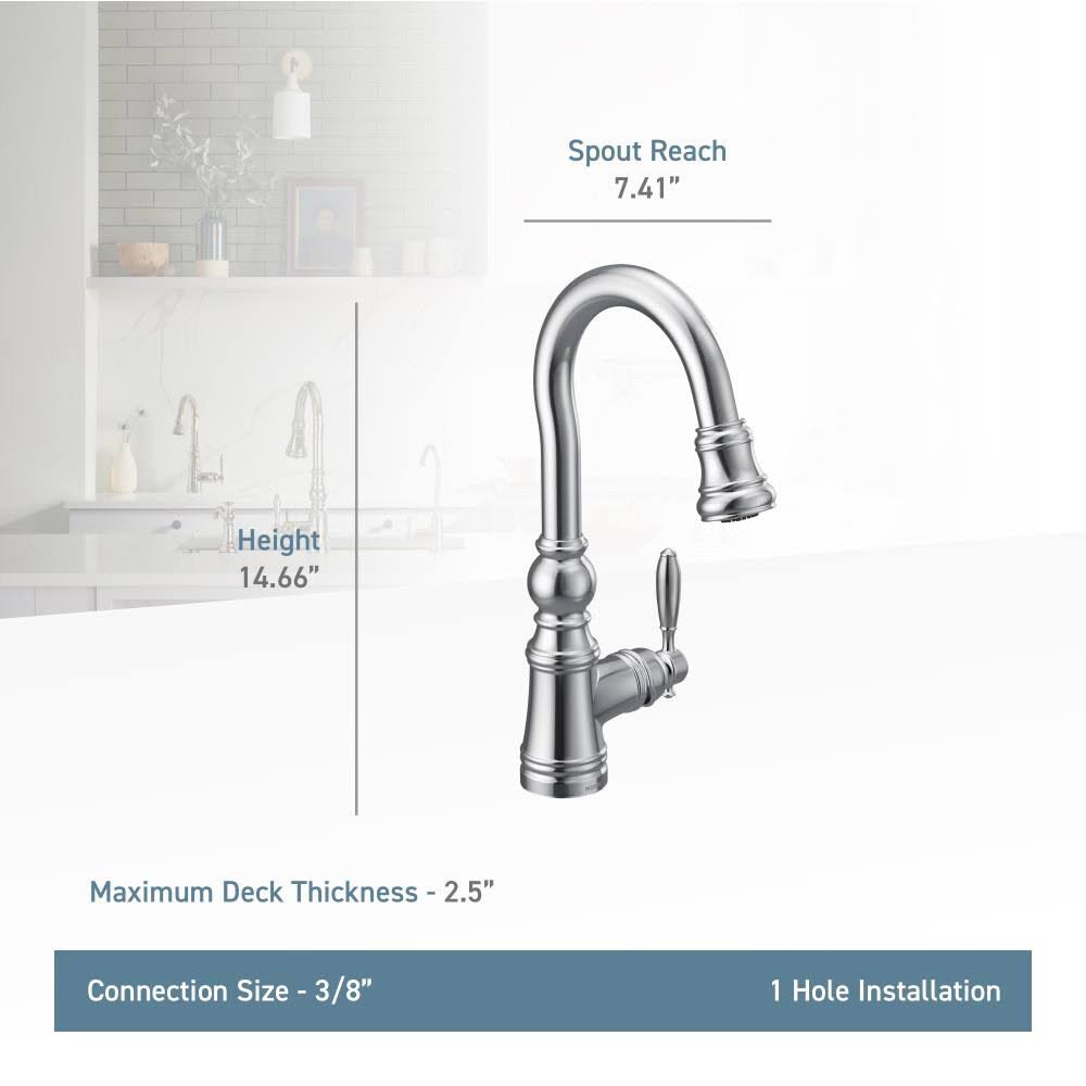 Polished Nickel One-Handle Pulldown Bar Faucet K194947