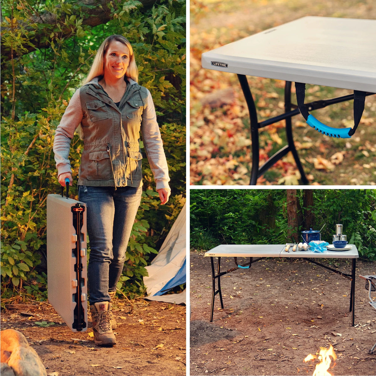 5 Foot Rectangle Fold-in-Half Table Gray K84897