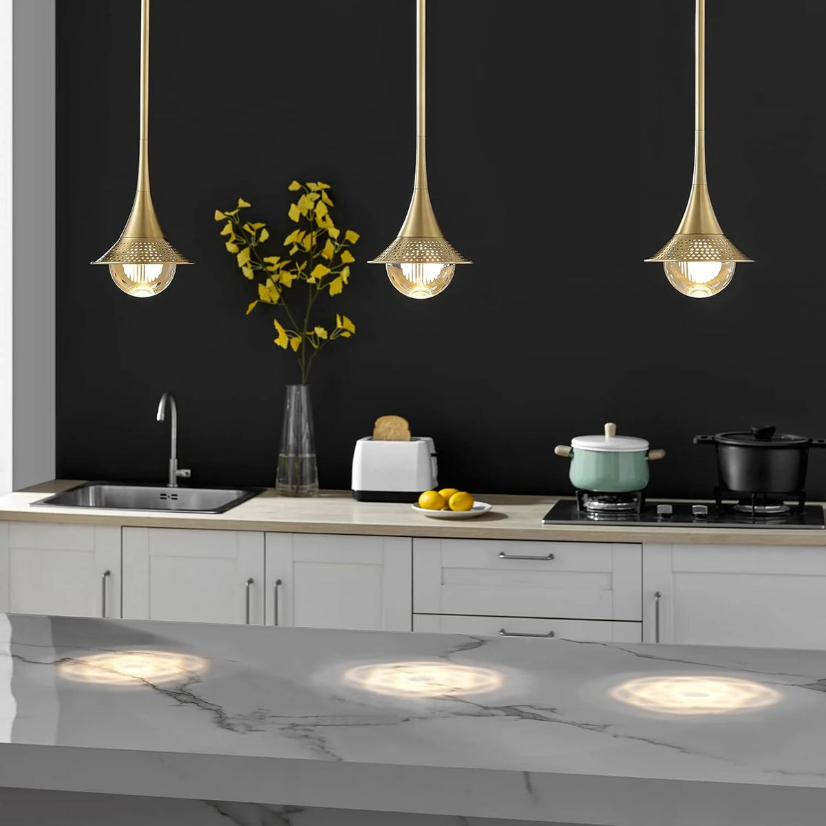 Gold Crystal Pendant Lights with Shade I339347