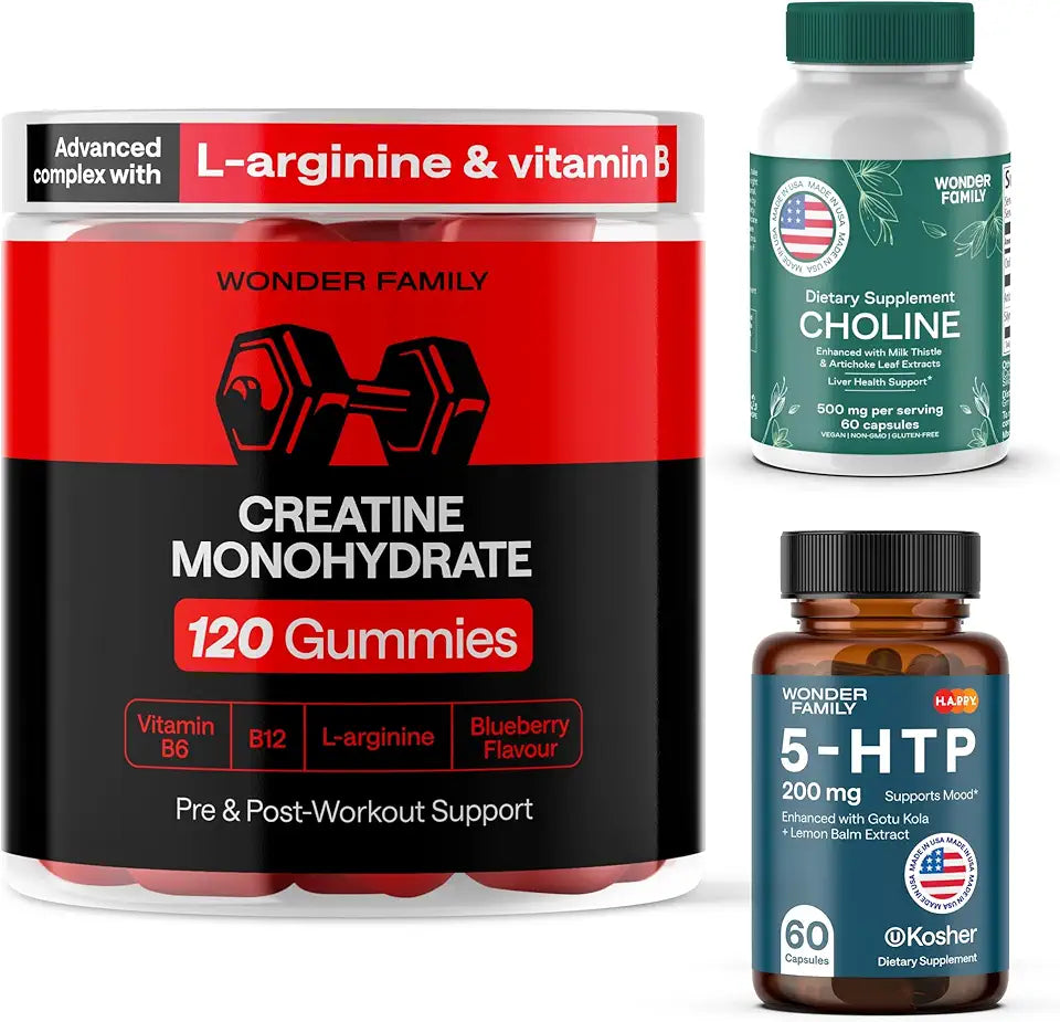 5-HTP Creatine Choline Supplement Bundle B684091