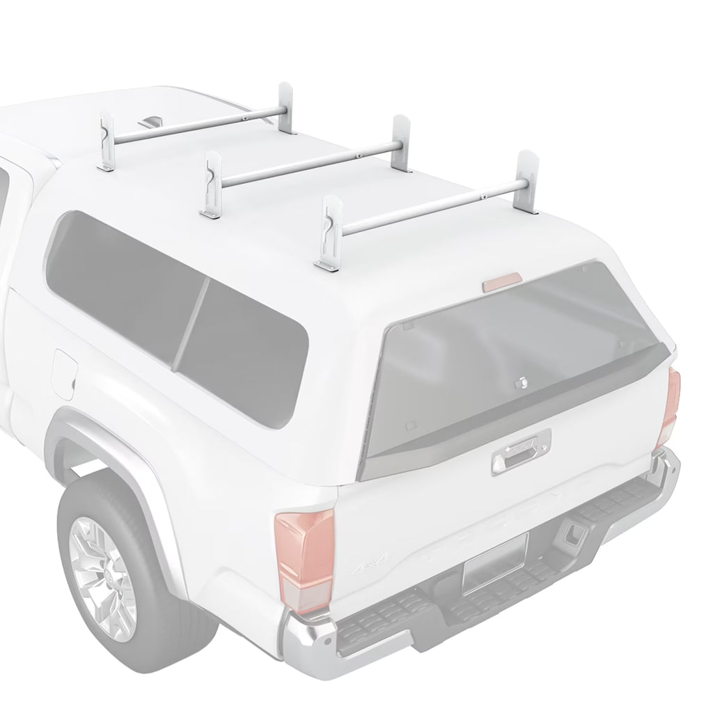 Matte White Adjustable Steel Cross Bars Pickup Truck Cap Rack System Y297183