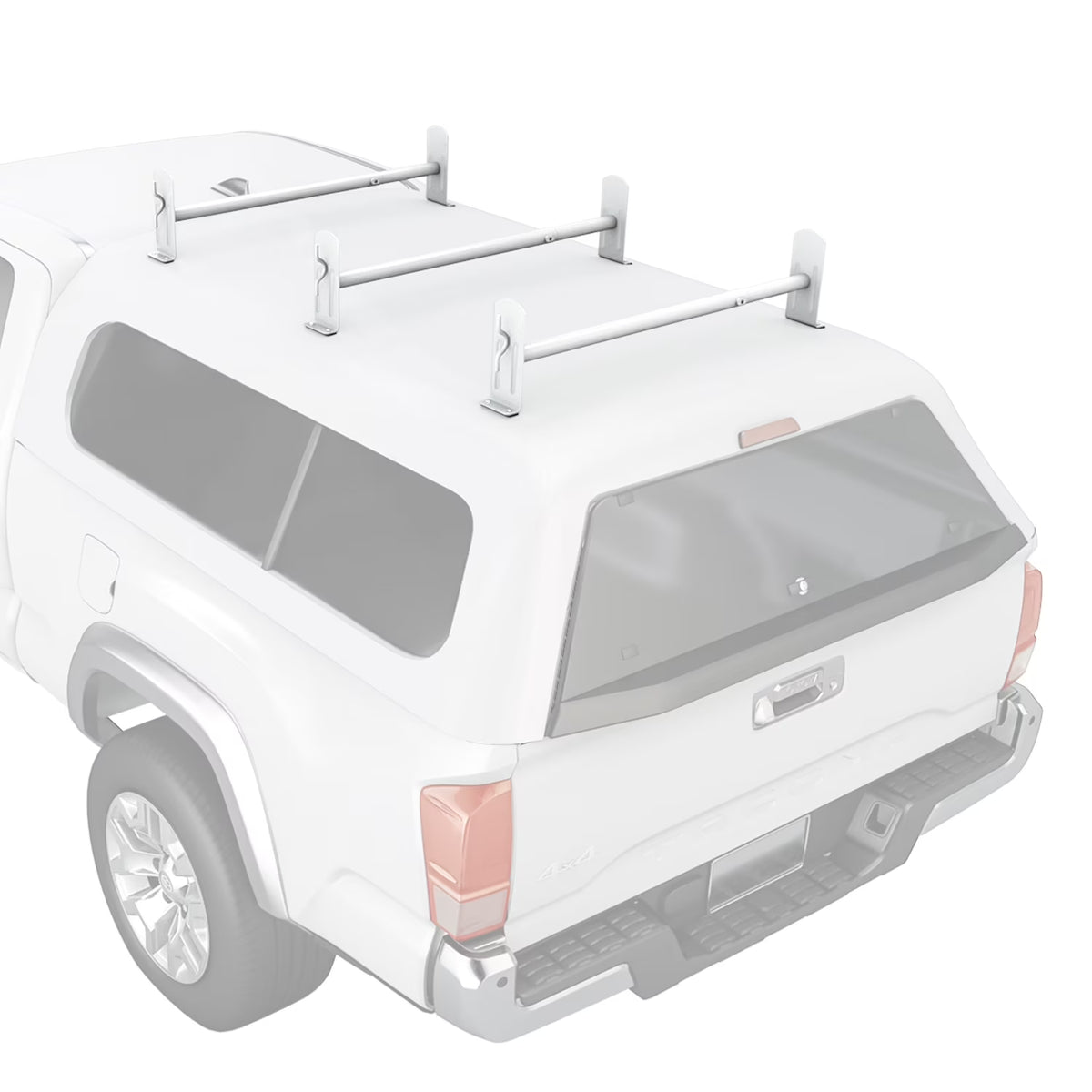Matte White Adjustable Steel Cross Bars Pickup Truck Cap Rack System Y297183