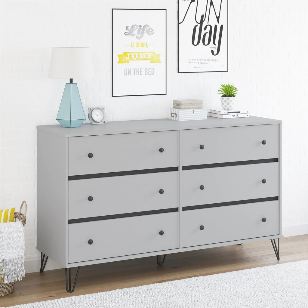 Black 6 Drawer Dresser S44267