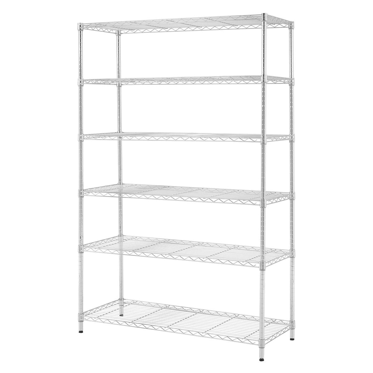 Steel 6-Tier Storage Shelf Unit 2100lb Capacity Chrome U2543