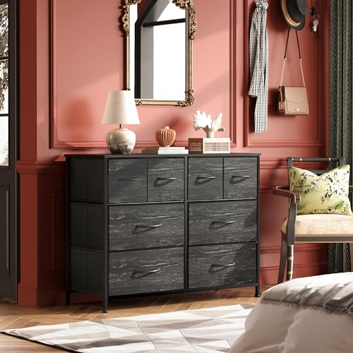 Charcoal Black 8 Fabric Drawer Dresser G385