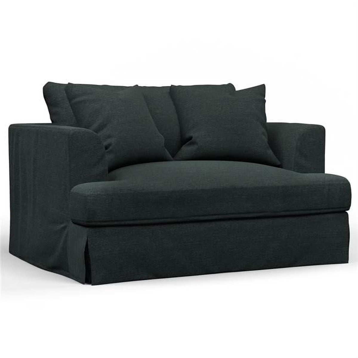 Dark Gray Slipcovered Chair & A Half Sofa O5710
