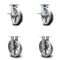 8 inch V Groove Semi Steel Swivel Caster Set K1312