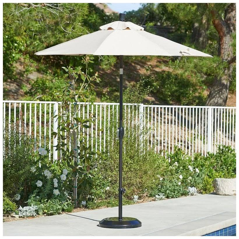 Black 7.5 ft. Fiberglass Tilt Market Umbrella W642747
