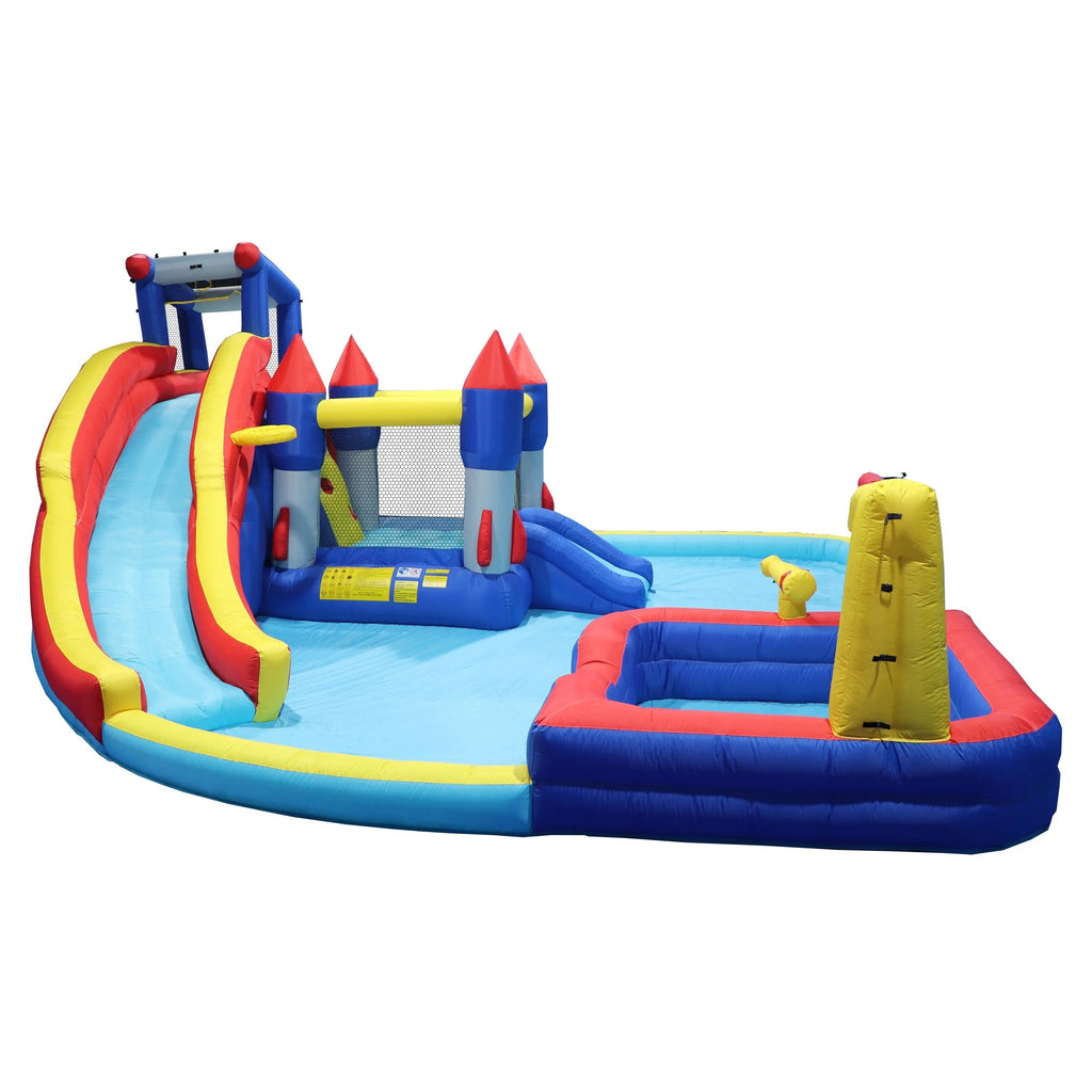 Blue 7 in1 Inflatable Water Park Bouncing House G32786