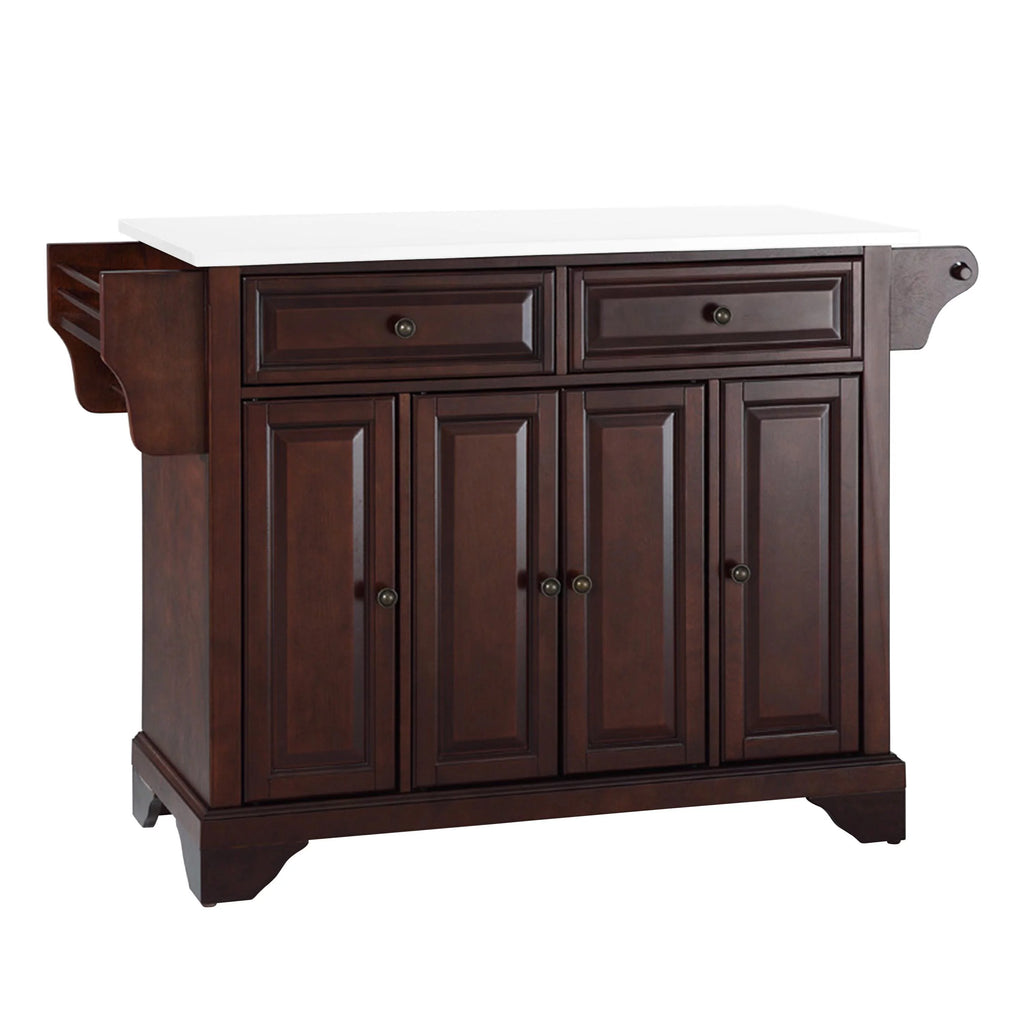 Mahogany Wood Granite Top Kitchen Island I298