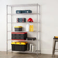 Steel 6-Tier Storage Shelf Unit 2100lb Capacity Chrome U2543