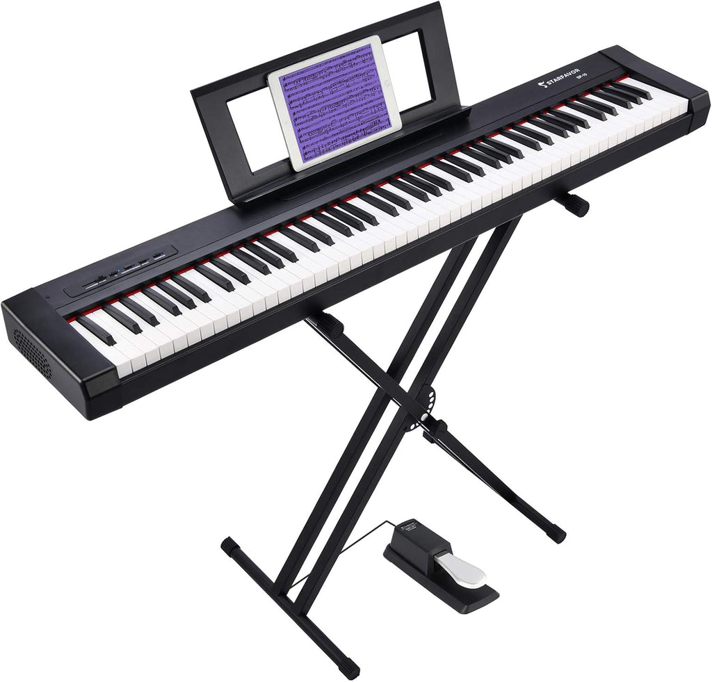 88 Key Digital Piano with Semi Weighted Keys and Dual 30W Speakers W29817