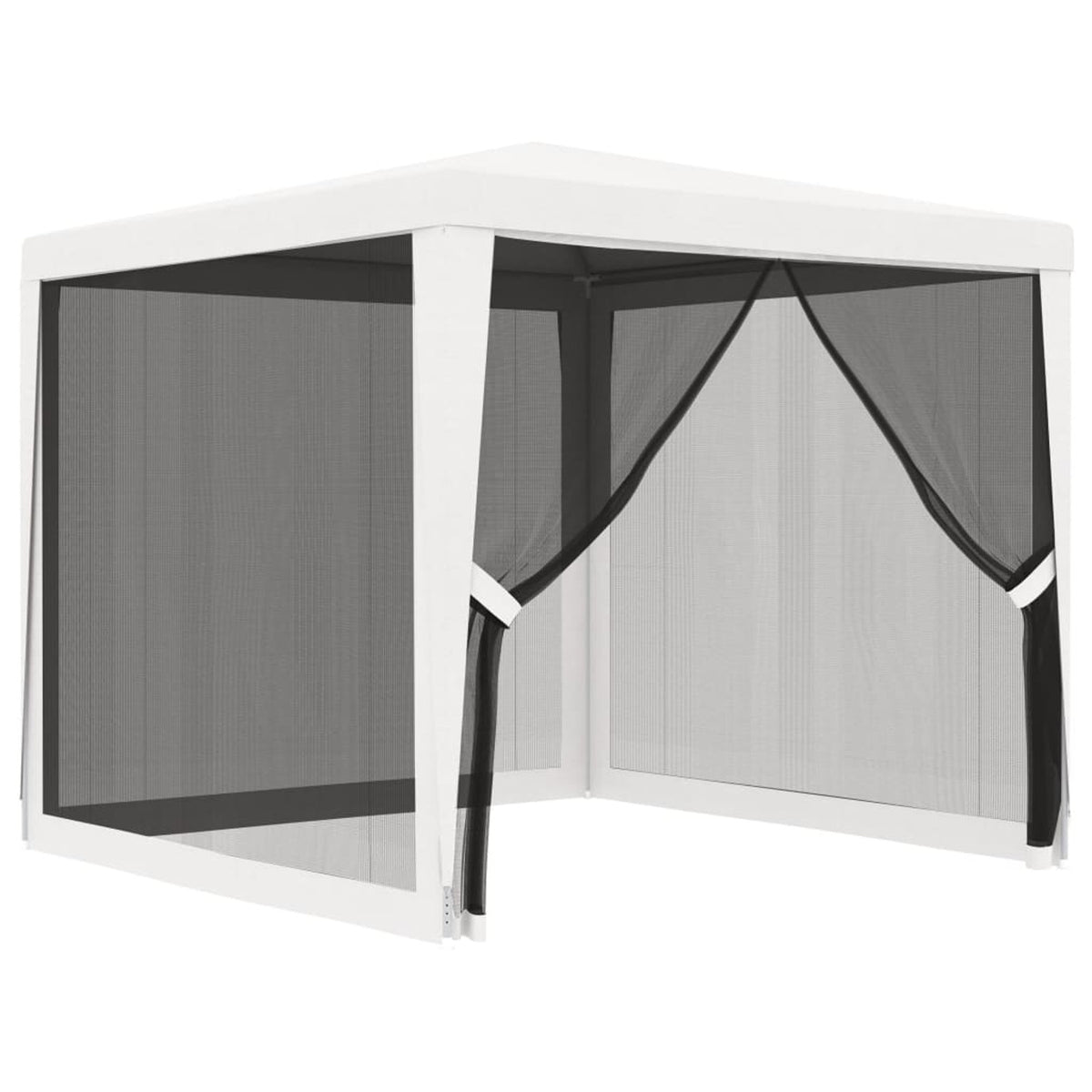 White Party Tent with 4 Mesh Sidewalls V535