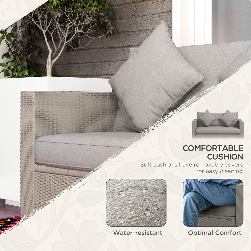Gray Padded Outdoor Loveseat Sofa A868