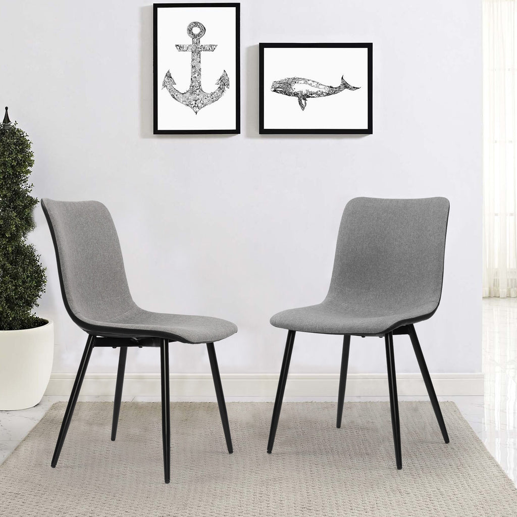 Grey Fabric Dining Chairs Set of 4 H598