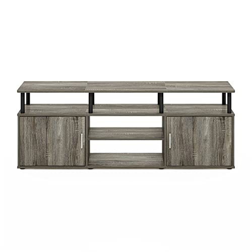 French Oak Grey Black Large Entertainment Stand for TV Up to 55 Inch K4400