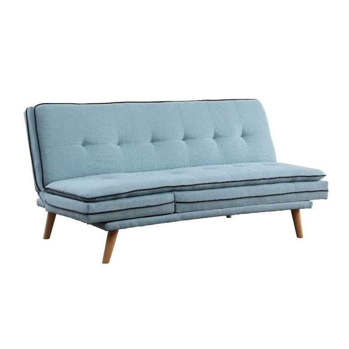Blue Linen & Oak Adjustable Sofa Y255