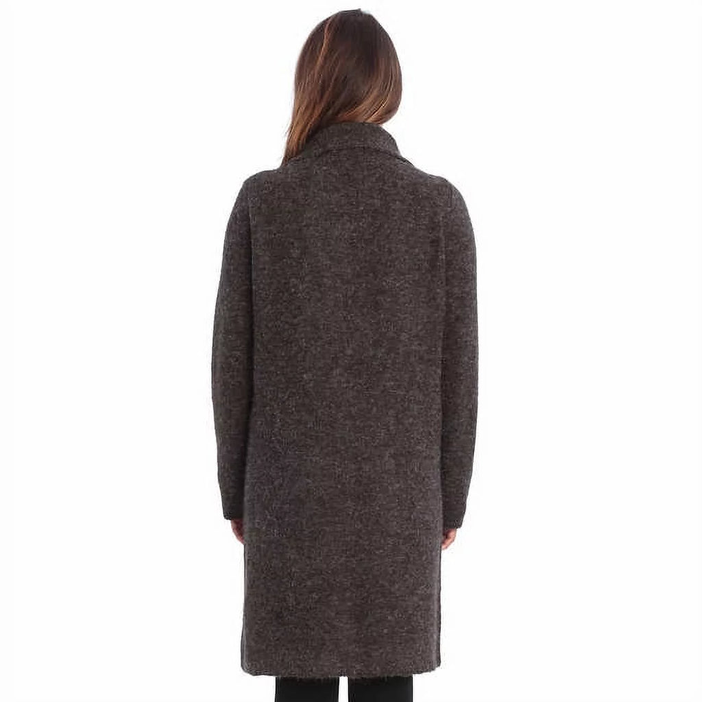 Gray Soft Drape Collar Sweater Coat W618