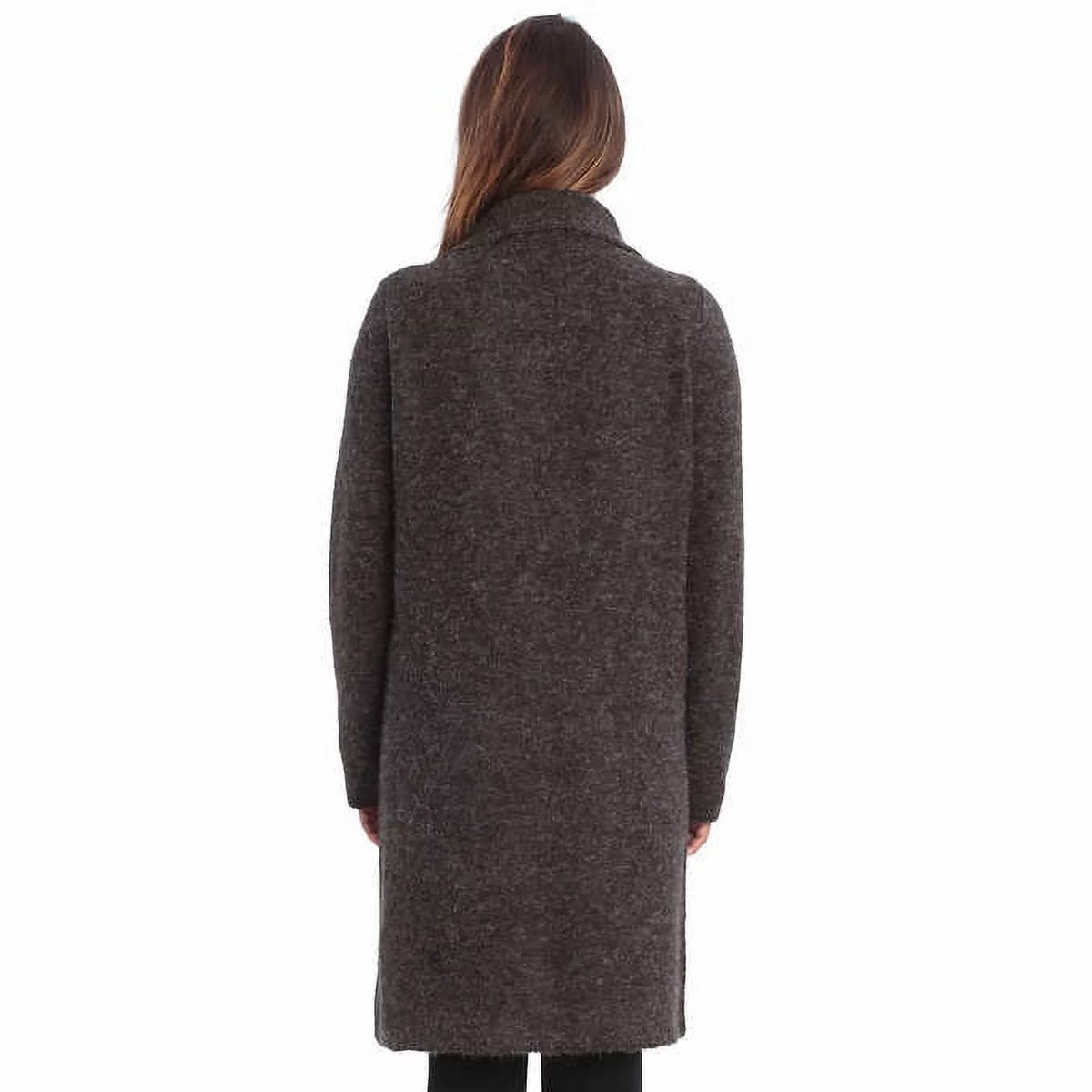 Gray Soft Drape Collar Sweater Coat W618