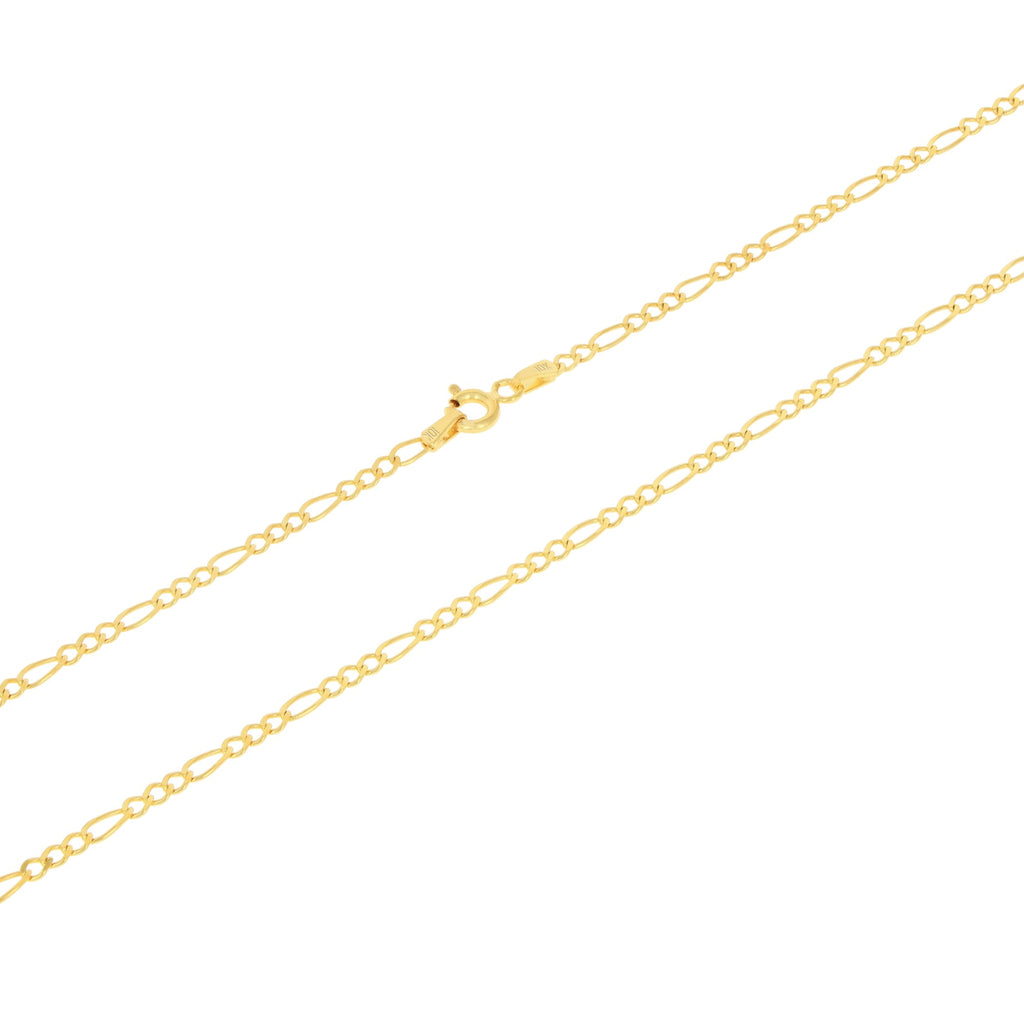 10k Yellow Gold Solid Figaro Chain Link Pendant Necklace 16" - 24" I566202