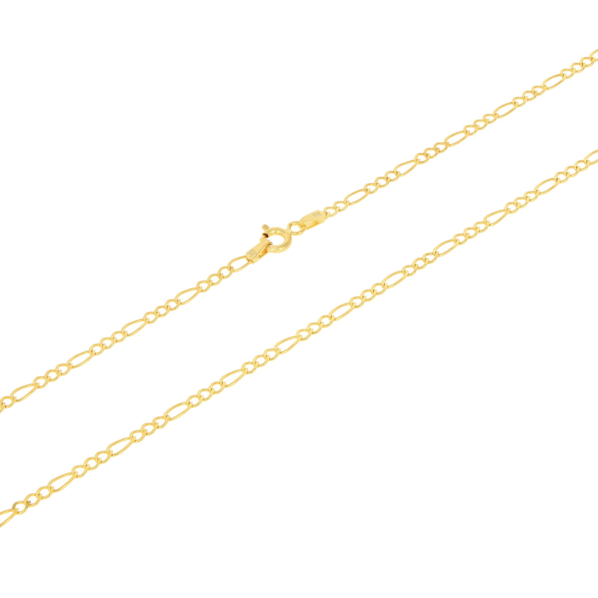 10k Yellow Gold Solid Figaro Chain Link Pendant Necklace 16" - 24" I566202