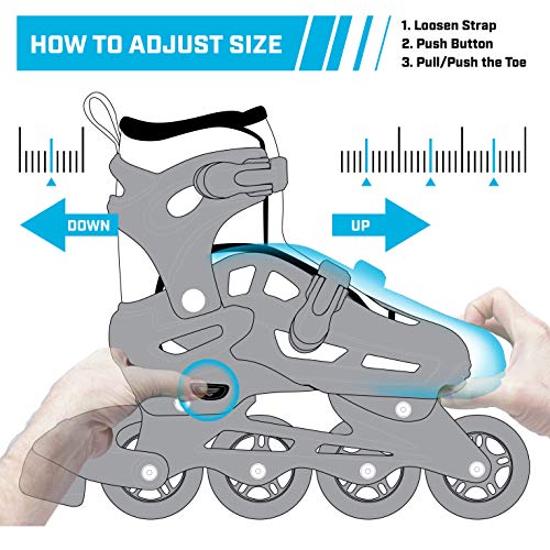 Inline Skates with Aluminum Frames and Adjustable Sizing N58552
