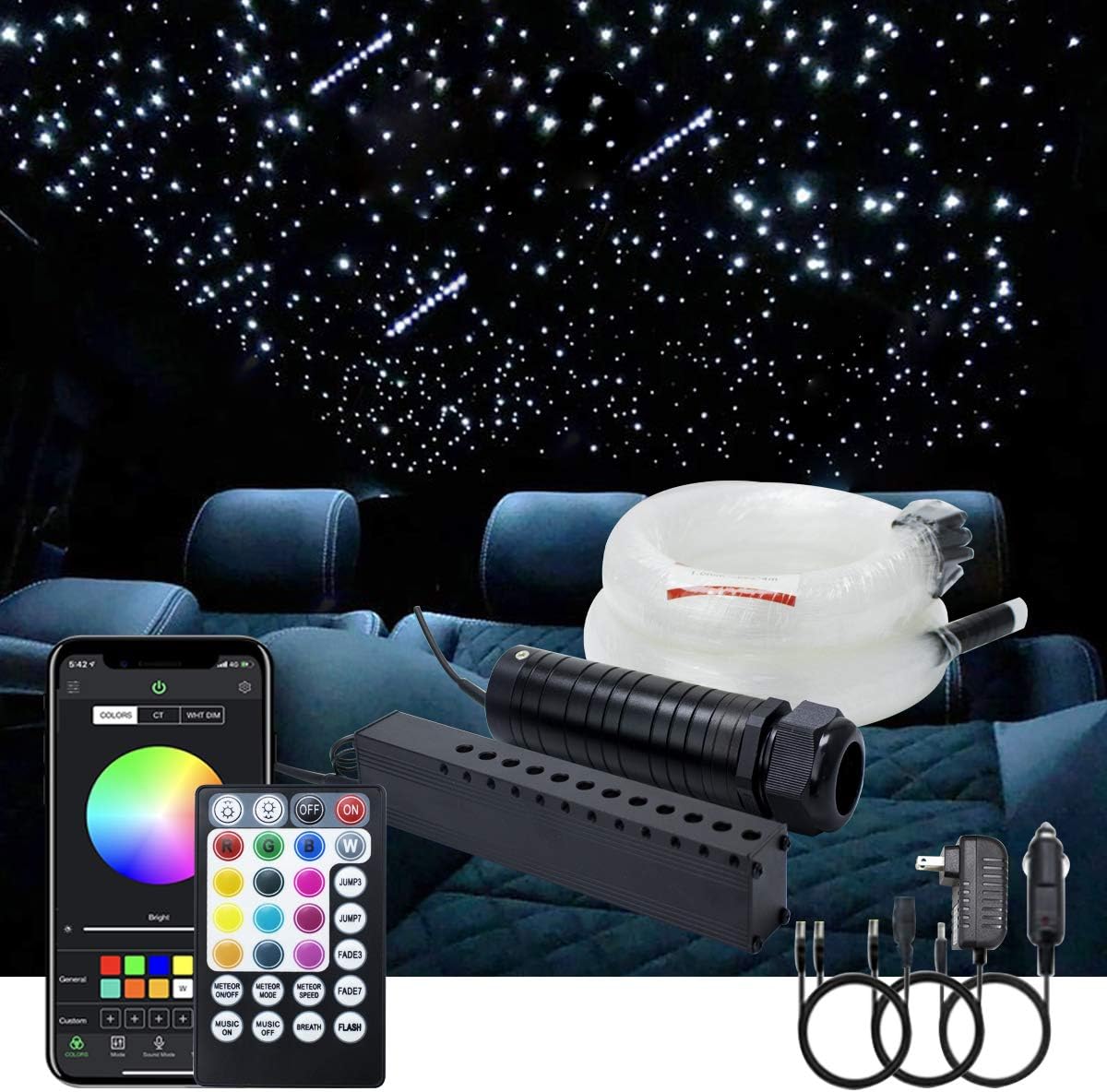6W APP Control Fiber Optic Star Ceiling Light Kit M55293