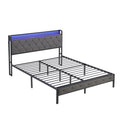 Full Size Upholstered Platform Bed Frame with USB Ports Z116