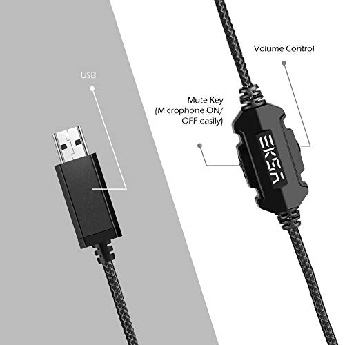 USB Gaming Headset with Microphone Noise Cancelling 7.1 Surround Sound RGB Light K3795