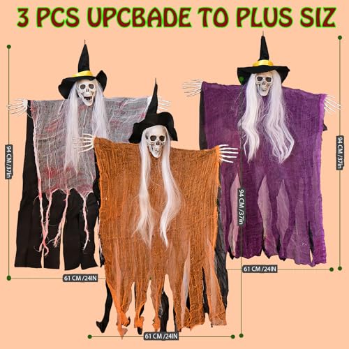 3 Pack Skeleton Ghosts Hanging Halloween Decorations D62055