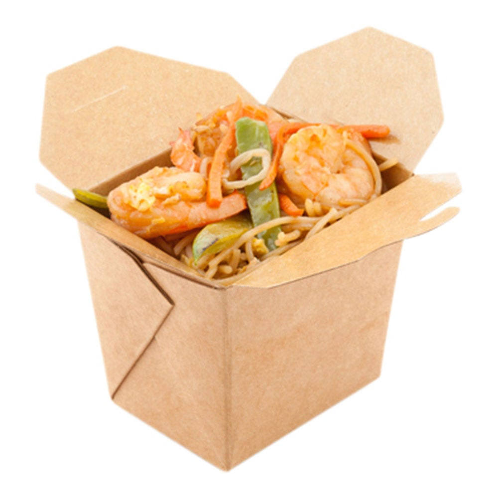 Kraft Brown 8-oz Square Disposable Food Container T947349