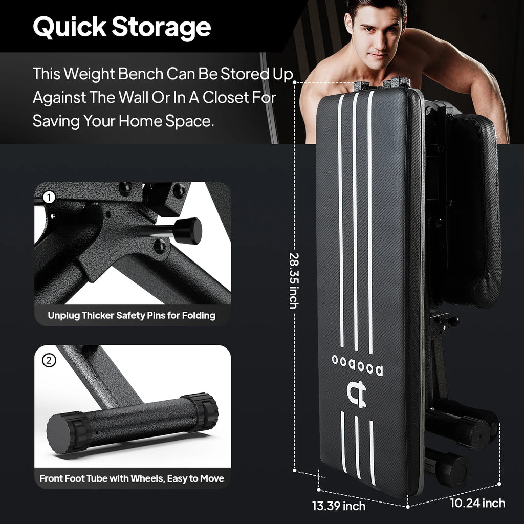 Foldable Adjustable Weight Bench Q159