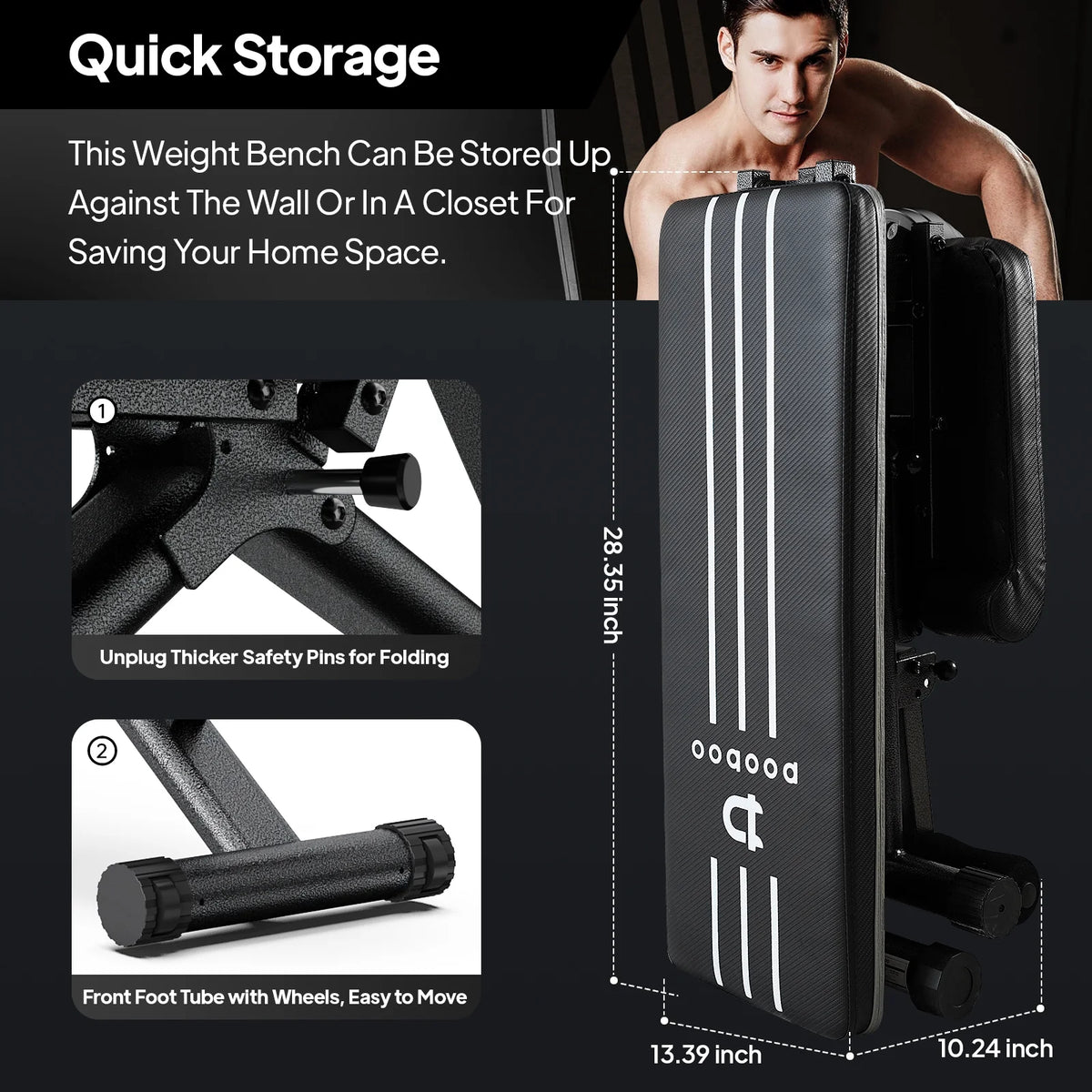 Foldable Adjustable Weight Bench Q159
