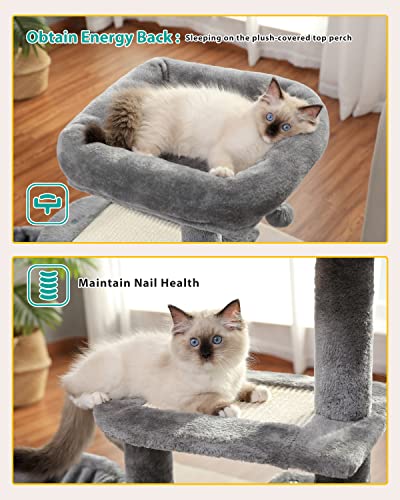 Green 32'' Cat Tree with Sisal Scratching Ramp and Hammock I54563