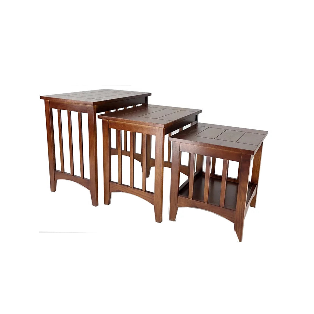 Oak Brown 3 Piece Nesting Table T3962