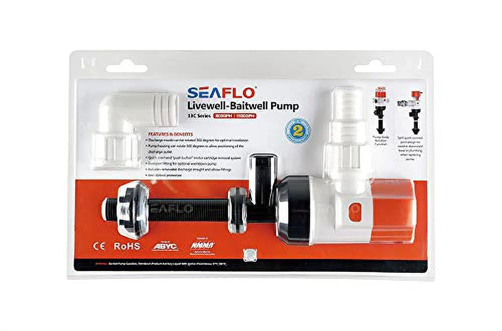 12V 1100GPH Straight Livewell/Baitwell Pump N46795