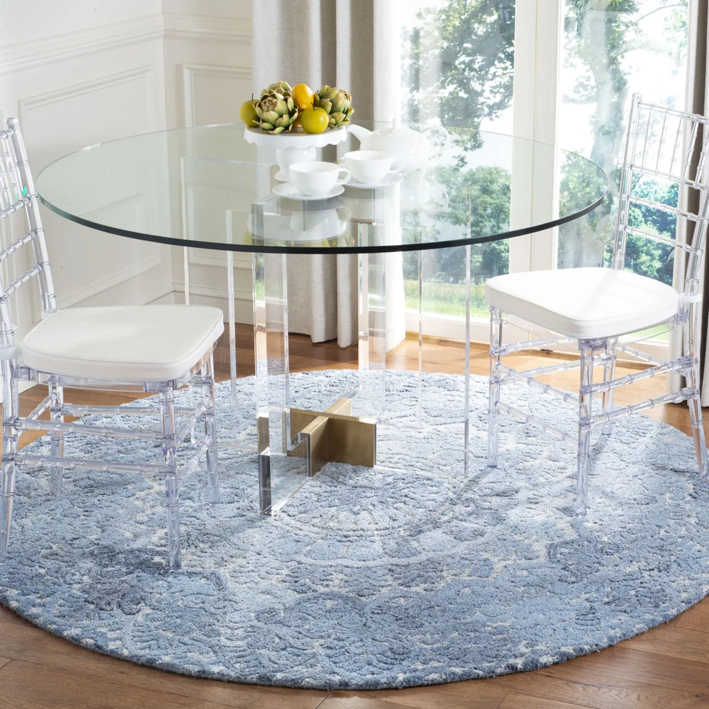 Blue / Ivory Handmade Rug L2564