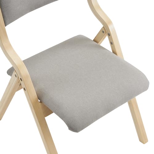 Wooden Padded Folding Chairs 2 Pack with Cushions B586775