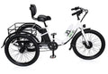 24" Electric Folding Tricycle, 7-Speed, 3 Wheels, 350W Motor, Black & White U7477
