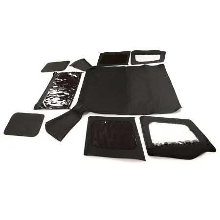 Convertible Soft Top Sailcloth for 1987-1995 Jeep Wrangler YJ Black 2 Door T141