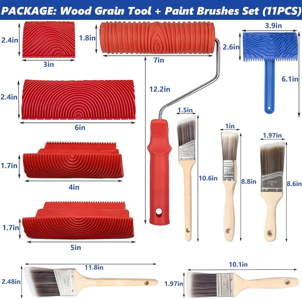 11pcs Wood Grain Tool Set C501