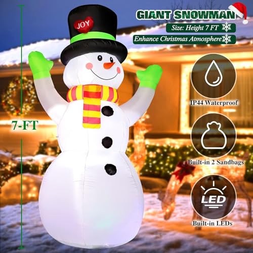 8 FT Christmas Inflatable Santa Claus with Gift Bag, Built-in LED Lights L164