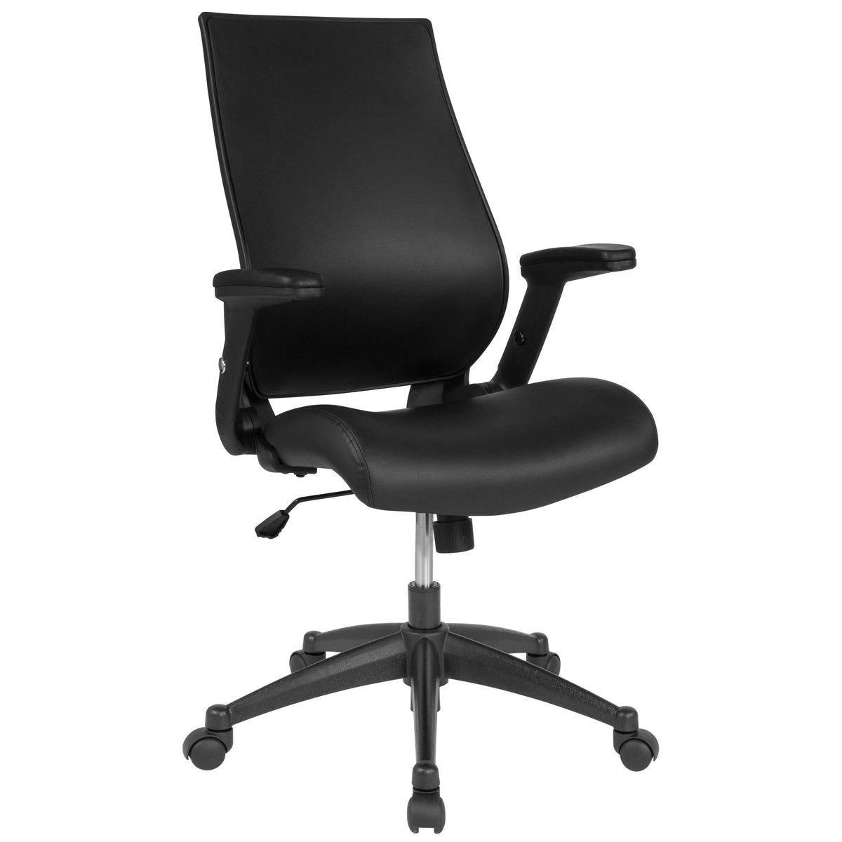 High Back Black Executive Swivel Office Chair with Adjustable Arms J366